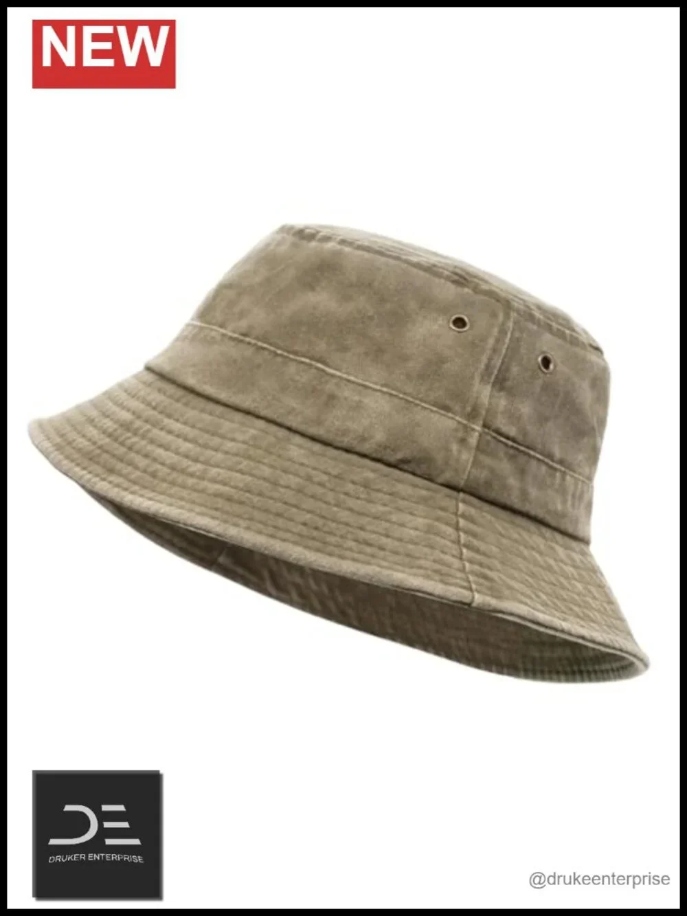 Cotton Bucket Hat with Sun Protection, Adjustable, Foldable, Washable